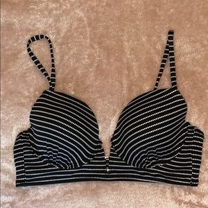 Black and White Stripped Bikini Top